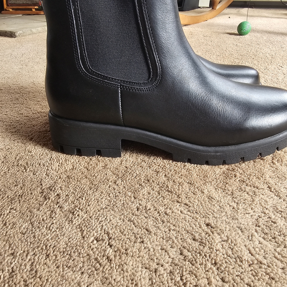 Lands' End Black Chelsea Rain Boots